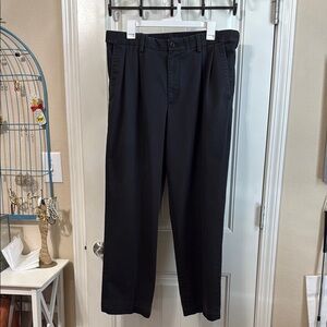Izod Black Chino Pleated Pants 34x30